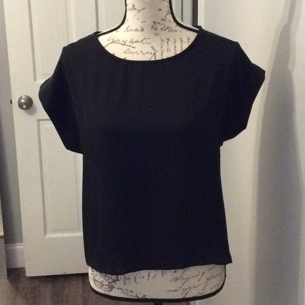 Ladies black chiffon top